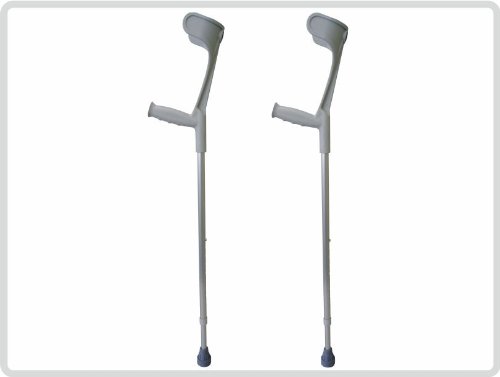 Unterarmgehstützen Gehhilfen Krücken 1 Paar (links und rechts) Leichtmetall Farbe: Grau *Top-Qualität zum Top-Preis*
