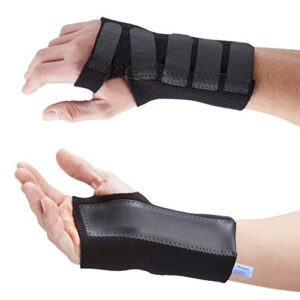 Actesso Fortgeschritten Handgelenkbandage Handgelenkschiene (Mittelgroß, Rechts) für Karpaltunnelsyndrom , Zerrungen und Arthritis. Schwarz