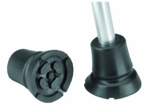 2er Set Krückenkapsel Gehhilfenfuß mit großer Auflagefläche, ideal für Unterarmgehstützen Gehstöcke Gehhilfen passend für Rohre mit D= 16-17,5mm