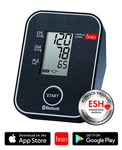 boso medicus system / Kabelloses Blutdruckmessgerät für die Messung am Oberarm mit Arrhythmie-Erkennung / Inkl. Universal-Zugbügelklettenmanschette (22-42cm)