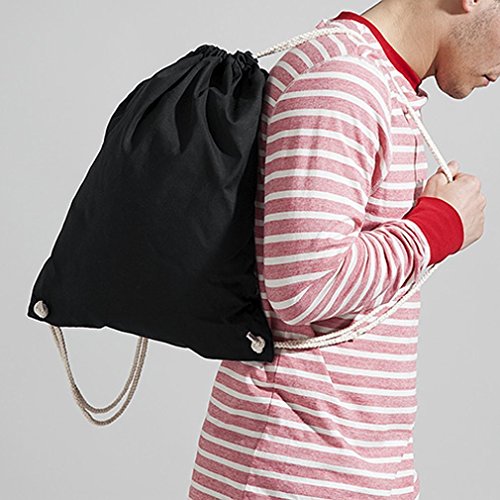 FREE REBEL Turnbeutel Mit Anker-Logo – Unisex, Schwarz, 100% Baumwolle, Retro Design
