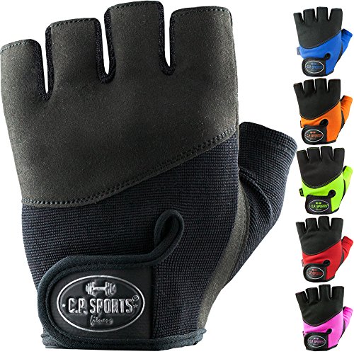 C.P. Sports Iron-Handschuh Komfort farbig Trainingshandschuh Fitness Handschuhe für Damen und Herren schwarz M