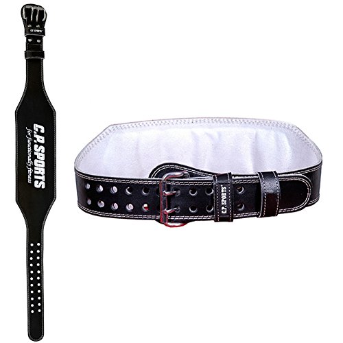 C.P.Sports Gewichthebergürtel Leder T4 - Power-Belt Mit Lendenpolster Für Bodybuilding & Krafttraining