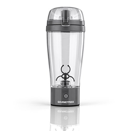 GOURMETmaxx Shaker 450m, grau, elektrischer Mixer, Protein Shakes, — Griffpolster, Griffpads