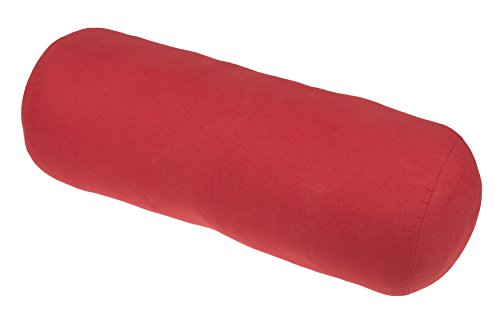 Kissen Rolle 70 x 25cm , feste Yogarolle mit Füllung aus Kapok, Bolster für Pilates und Yoga, verschiedene Farben Bezug wählbar, rot