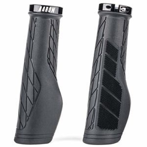 AARON FIT Fahrradgriffe, Sportliche Lenkergriffe in Einem ergonomischen Design,Schwarze Lock-On Griffe für MTB, Trekkingrad, Tourenrad, E-Bike, Crossbike, Fixie