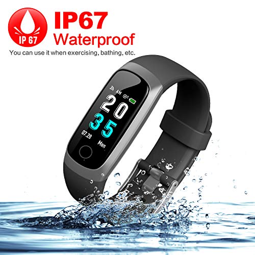 iposible Fitness Armband mit Pulsmesser, Fitness Tracker