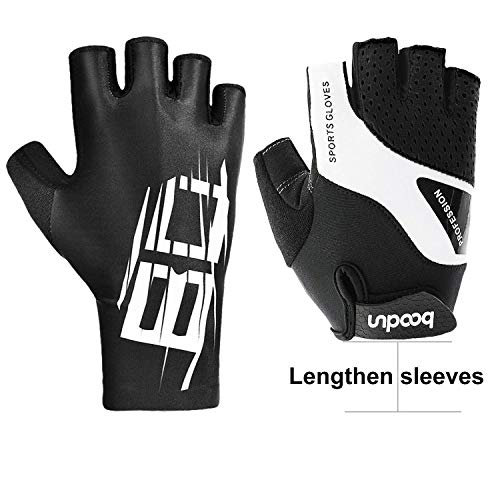 Fahrradhandschuhe Damen Halbfinger - Baumwolle Atmungsaktiv Mit Anti-Rutsch