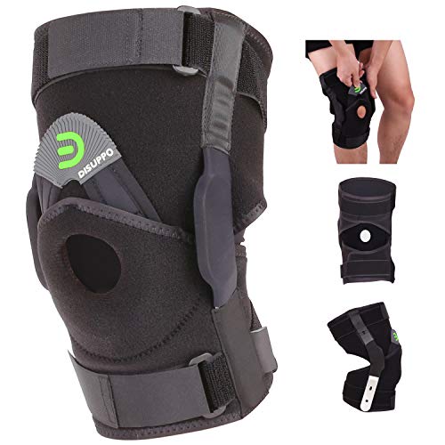 DISUPPO Verstellbare Kniebandage für Männer und Frauen mit Klettverschluss und flexiblen Seitenstabilisatoren für Sport Merican Football,Baseball,Basketball,Boxen