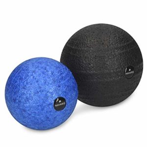 Navaris Faszienball Set zur Selbstmassage – 2x Massageball Faszien Ball zwei Größen – Bälle zur Massage von Nacken Schulter Rücken – Blau Schwarz