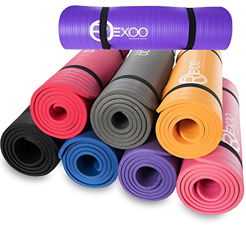 REXOO Pilates Yogamatte Fitnessmatte Gymnastikmatte Sportmatte Matte in Verschiedenen Farben, Farben:Rot