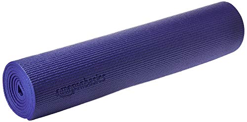 Amazon Basics – Yogamatte / Trainingsmatte, mit Tragegurt, 0,63 cm, Blau