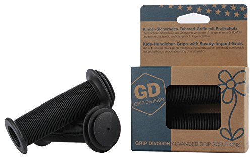 GD Grip Division® Sicherheits Kinderfahrradgriffe mit Prallschutz | Phthalate frei | schwarz